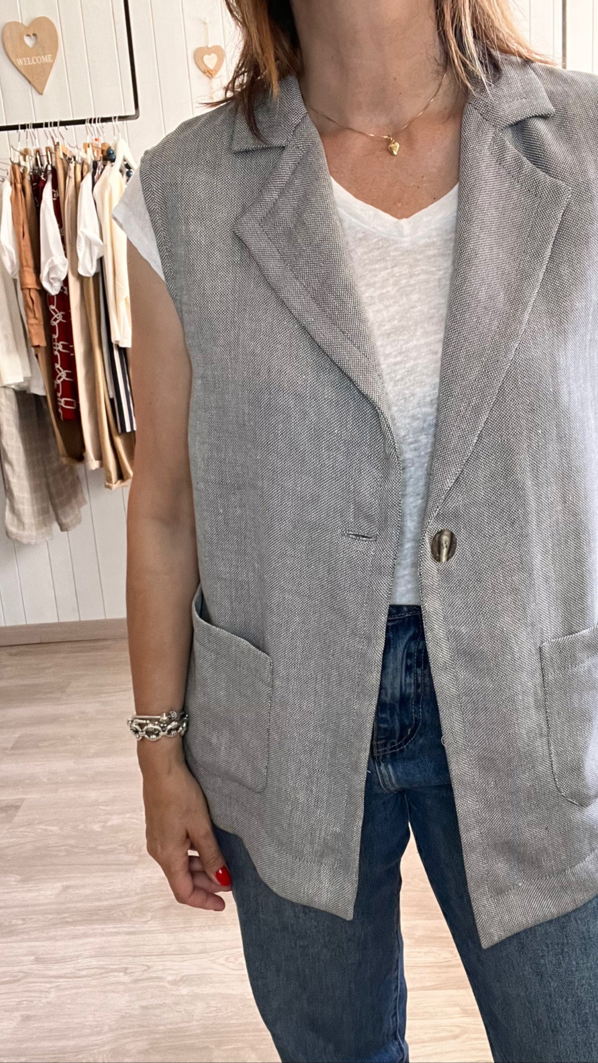 Gilet lino "Roby"
