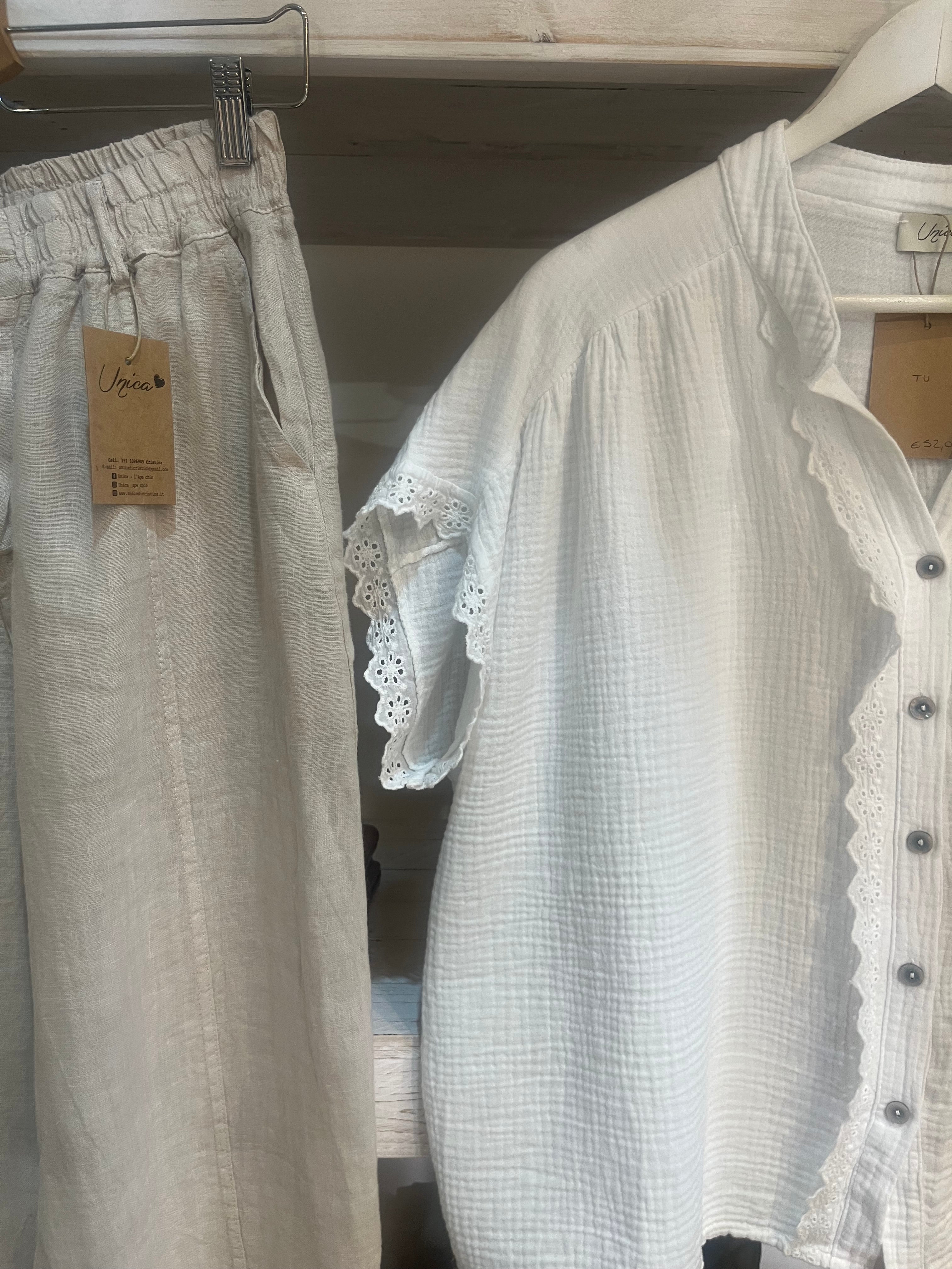 Pantalone Lino e blusa