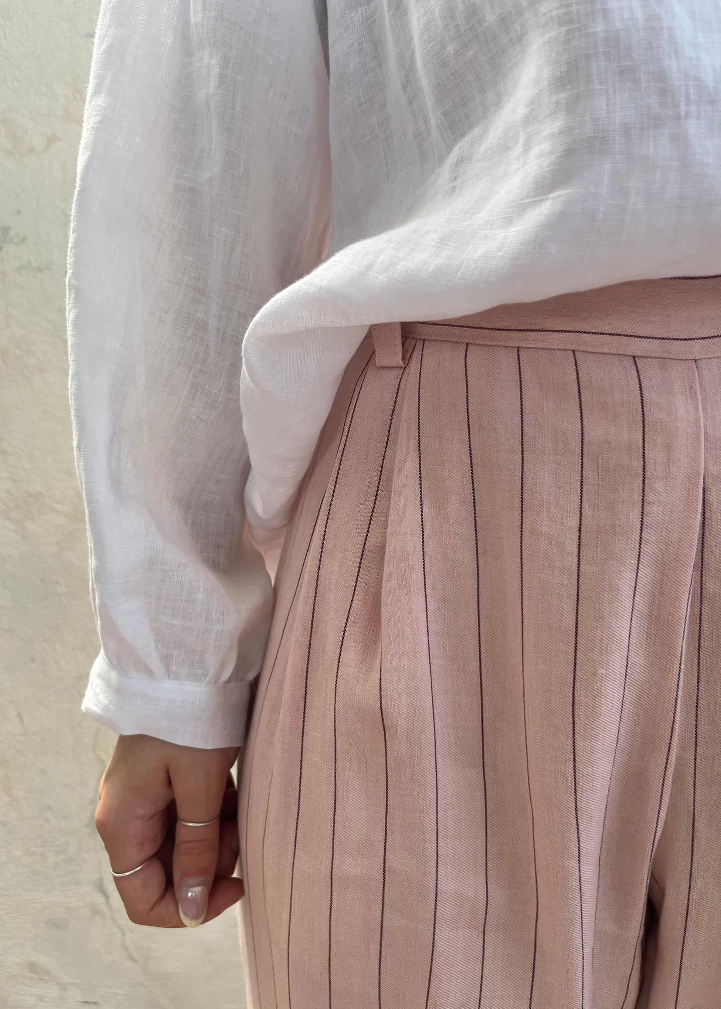 Pantalone gessato Rosa