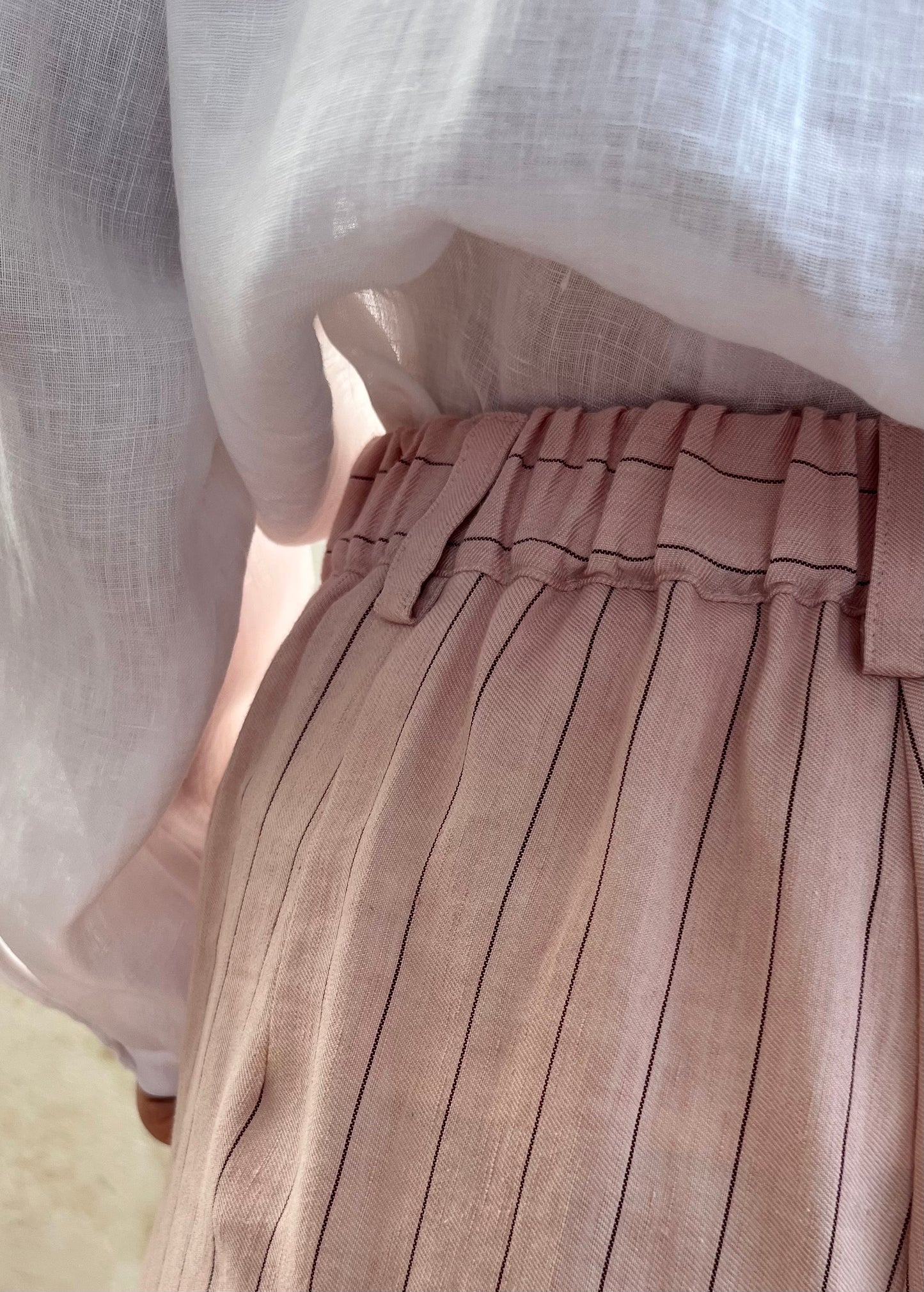 Pantalone gessato Rosa