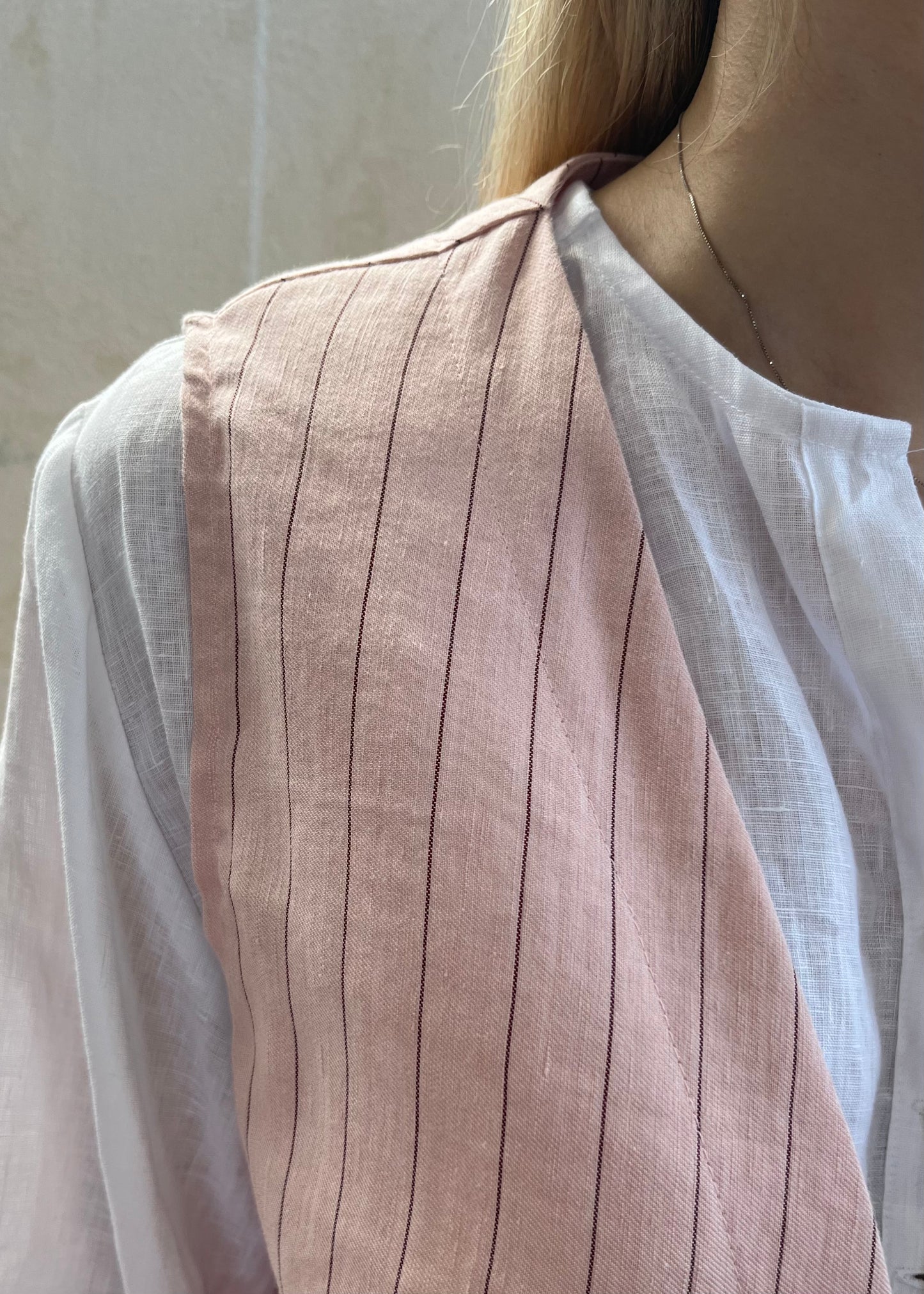 Gilet gessato Rosa