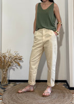Pantalone slim burro