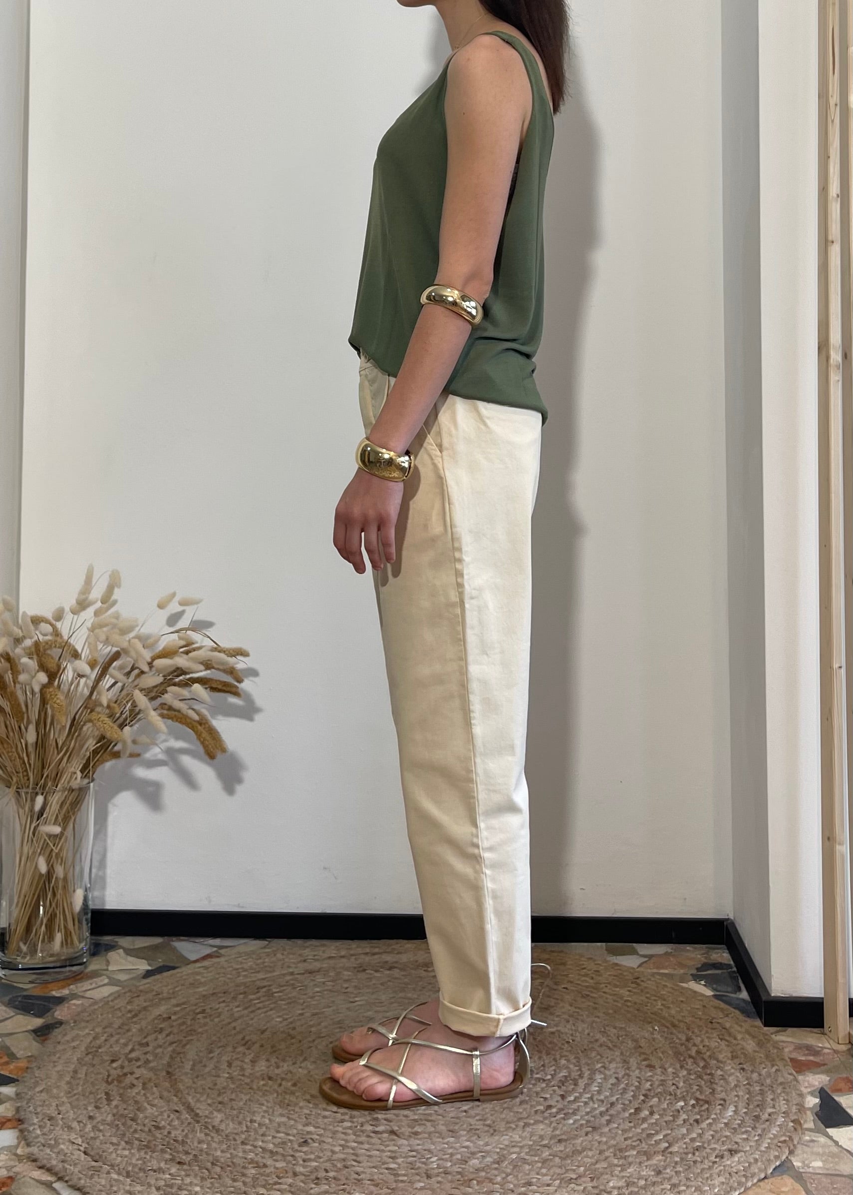 Pantalone slim burro