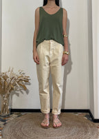 Pantalone slim burro