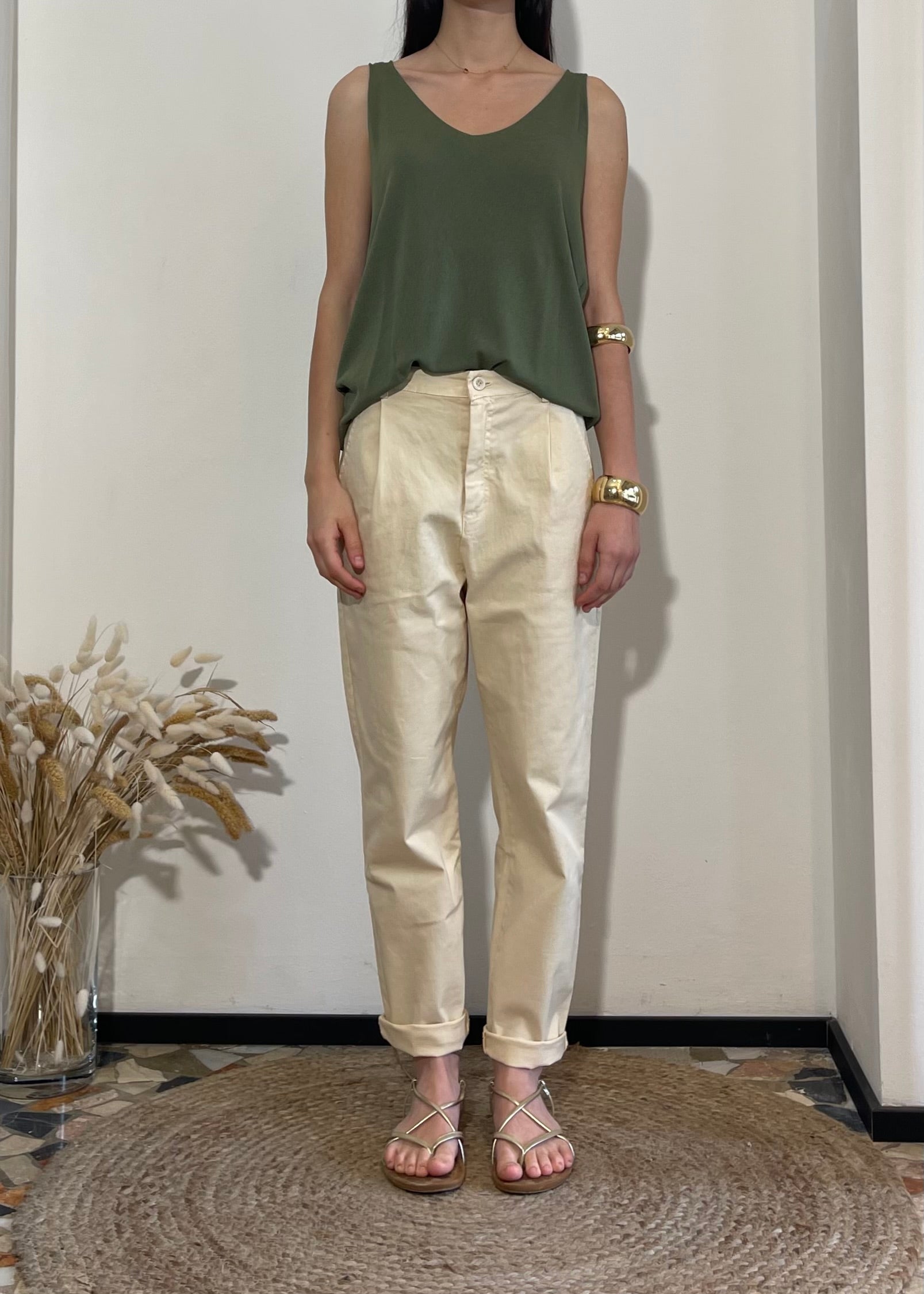 Pantalone slim burro